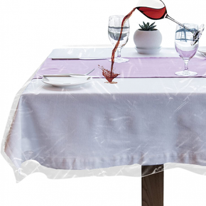 LAMINET Heavy Duty Deluxe Clear Vinyl Tablecloth 60 in x 108 in-Oblong,