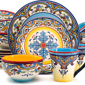 Euro Ceramica Zanzibar Collection 16 Piece Dinnerware Set Kitchen and Dining, Se