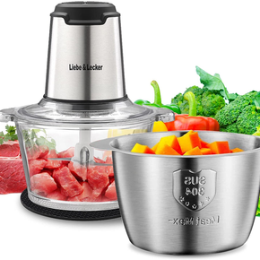 Food Processor, Electric Food Chopper with 2 Bowls 8 Cup and 8 Cup, Meat Grinder