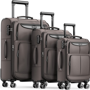 Luggage Sets 3 Piece Softside Expandable Lightweight Durable Suitcase Sets Doubl