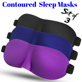 Soft Comfort Contoured Cup Sleep Eye Mask Pressure Free More Dry Eyes Set of 3