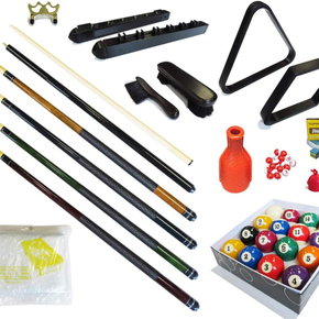 Pool Table - Premium Billiard 32 Pieces Accessory Kit - Pool Cue Sticks Bridge B