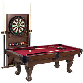 Barrington Billiards Ball And Claw Leg 90" Pool Table Cue Rack Dartboard Set New / Actual Color Burgundy
