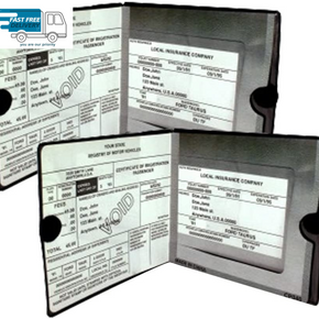 ESSENTIAL Car Auto Insurance Registration BLACK Document Wallet Holders 2 Pack -