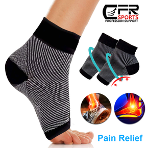 Copper Sleeve Compression Socks Plantar Fasciitis Foot Arch Ankle Support Brace / Amount 1 Pair / Colour Black/Gray / size L/XL-(Shoe Size:10-13.5)