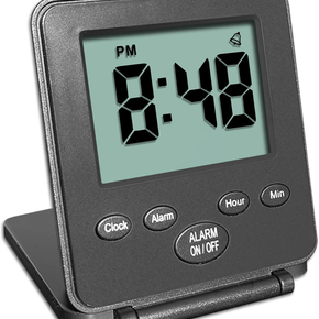 Digital Travel Alarm Clock  Loud Alarm, Snooze, Small And Light, On/Off Switch / Color Black