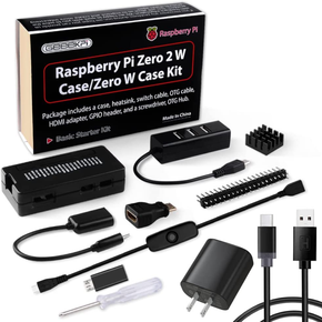 Geeekpi Raspberry Pi Zero 2 W Case Kit with Raspberry Pi Zero 2 W Case, Power Su