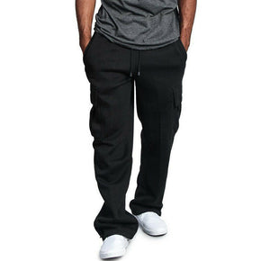 Men Tracksuit Cargo Sweatpants Pro Club Bottoms Jogging Sport Pants Trousers US / Color Black / Size L