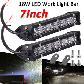 7'' Spot LED Work Light Bar Lamp Driving Fog Offroad SUV 4WD Car Boat Truck 18W