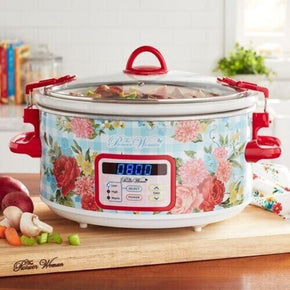 The Pioneer Woman Sweet Rose 6-Quart Stainless Steel Digital Slow Cooker USA