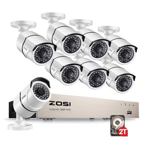 ZOSI 1080p POE NVR  Home Outdoor security  Camera System 120ft Night Vision