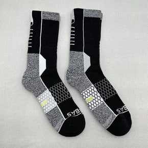 BOMBAS Women's All-Purpose Performance Work Calf Socks 2 pairs Size M black/gray