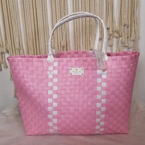 NWT Kate Spade New York Woven Pink Large Tote Bag Weekender Beach Bag Pink