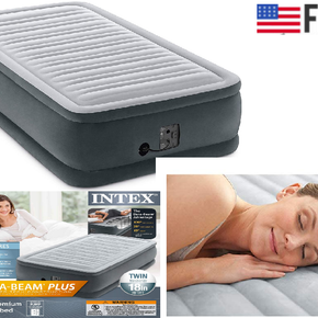 Full Air Mattress 18" Raised Twin Size Aerobed Intex Built Pump Inflatable Bed