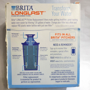 2 Filter Pack Brita Longlast Replacement Filters for Pitchers Dispensers
