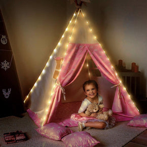 Led Light for Teepee Tent Kids 4 Pole for Bedroom Play Tent Indoor Decoration