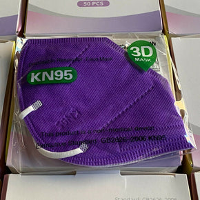 Lot 5 Color KN95 Protective 5 Layer Face Mask Disposable Respirator USA Seller / Color Purple / Package individual package / Product 20Pcs Face Masks