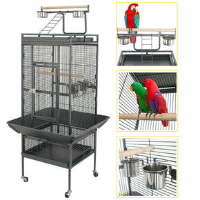 61" Large Bird Cage Large Play Top Parrot Finch Cage Cockatiel Cockatoo Play Top