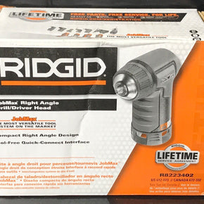 RIDGID JobMax Right Angle Drill/Driver Head - Black. 3/8" Single Sleeve Chuck