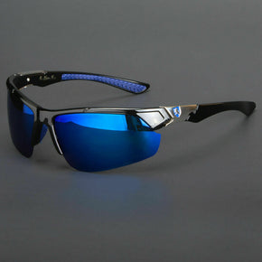 Polarized HD Sport Wrap Men Cycling Golf Ski Sunglasses Fishing Driving Glasses / Color Blue