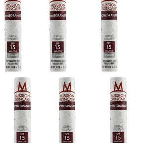 Serena Williams Mission Skincare SPF 15 Lip Balmer Pomegranate  NEW - 6 Pack