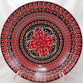 Mikasa Marrakesh Pasta Bowl 9in Red Black White Moroccan Design Geometric