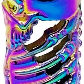 Rainbow Metal Lighter Case Cover Fits Standard Bic Lighter J6 In Skull Ribs