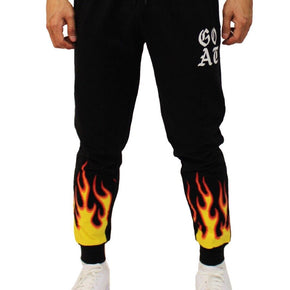 Men's Slim Fit Casual Cotton Fleece Joggers Sweatpants With Pockets Urban NASA / Color Black - Goat / Size L