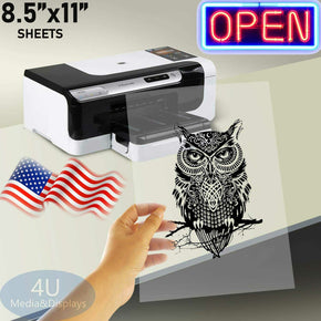 8.5"x11" Waterproof Inkjet Transparency Film for Silk Screen Printing 100 sheets