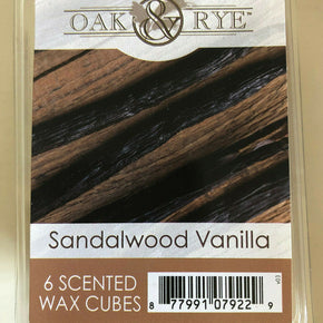 NEW Oak & Rye Fragance Wax Melts Tarts Cubes 2.5 oz | 40+ Scents | YOU CHOOSE! / Features Sandalwood Vanilla