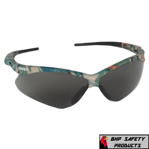 KLEENGUARD NEMESIS SAFETY GLASSES SUNGLASSES SPORT WORK EYEWEAR Z87+ / Color 22609- Camo Frame/Smoke AF Lens / Pack Size 12 Pair