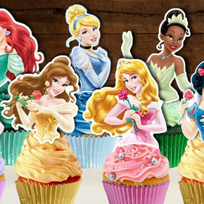 Set of 24 DISNEY PRINCESS Cupcake Toppers, Cupcake Picks, Cupcake Decorations