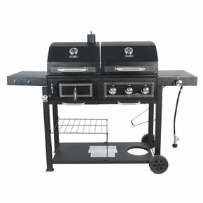 Dual Fuel Gas & Charcoal Combo Grill Outdoor  Portable Grill