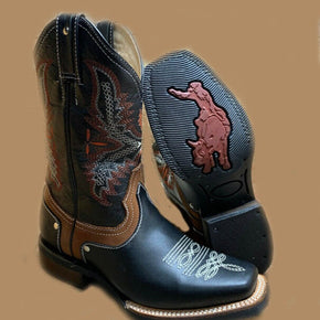 Women's Western Square Toe Cowgirl Boot Brown Bota De Dama Vaquera Sz 5-10 / Colors Black / Size (Women) 10