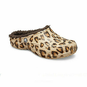 Crocs Womens Freesail Printed Fuzzy Lined Clog Size 6 LEOPARD