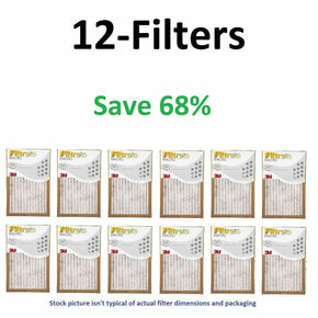 FILTRETE AIR-FILTER BASIC PLEATED FURNACE REPLACEMENT PAD DUST PACK LOT 3M 6 12 / Quantity (Bulk Discount) 12-Filter (Lasts up to 36 Months) / Size 14 x 25 x 1