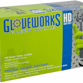 Ammex Gloveworks Green Nitrile Gloves- 100ct/box- GWGN44100 / Size Large