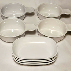 Set of 4 Corning Ware White GRAB IT BOWLS P-150-B 15 Oz + 4 SIDEKICKS