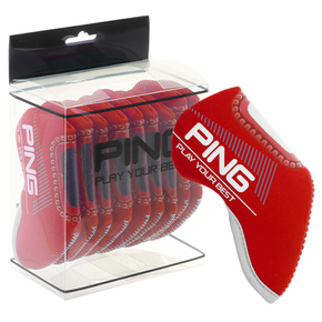 [US] PING 2022 New Premium Original Golf Iron Club Head Cover Neoprene 9PCS / COLOR RED
