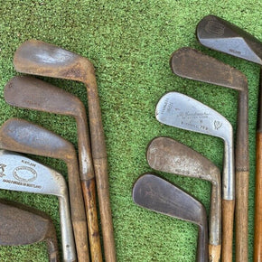 Lot of 10 Hickory Shaft Golf Clubs Circa Early 1900's