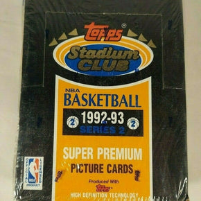 1992-93 STADIUM CLUB BASKETBALL SERIES 2 WAX BOX 36ct Packs