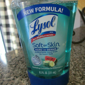 Lysol No Touch Hand Soap Refill Hydrating Cucumber & Watermelon 8.5 oz Dented