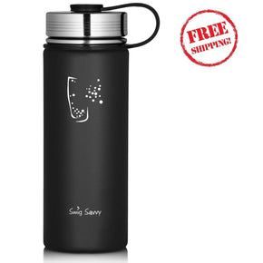 Swig Savvy 40 oz Wide Mouth Stainless Water Bottle Black USA Seller | FAST SHIP!