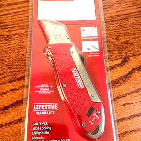 NEW Craftsman Red Slide Locking Utility Knife (994877) Lifetime Warranty