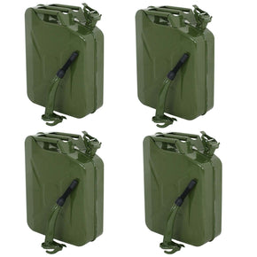 4pcs Jerry Can 5 Gallon 20L Gas Fuel  Tank Steel Emergency Backup Army Military