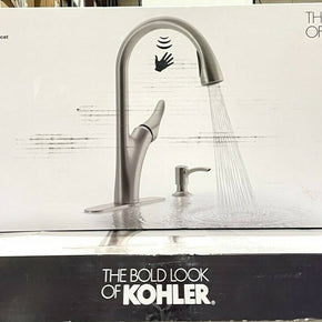 Kohler Transitional Touchless Kitchen Faucet+Soap Dispenser Brushed Nickel - NOB