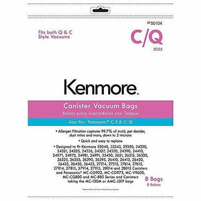 Kenmore 50104 8 Pack Style C/Q Canister Vacuum Bags