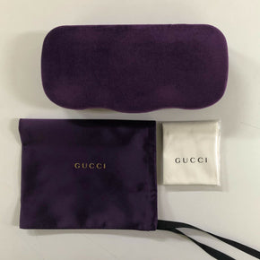 New Gucci Sunglasses Eyeglasses Case Purple Velvet Clamshell Small Gucci Case