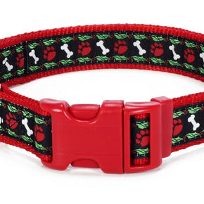 Douglas Paquette HOLLYWOOF Nylon Ribbon Adjustable Dog Collar, Harness / Size Collar 5/8" x 7-11"