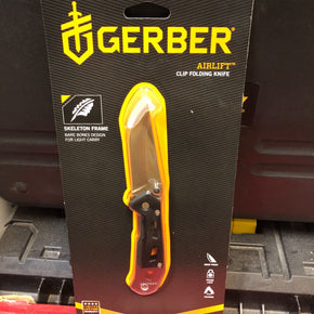 Gerber Airlift Black Folding Pocket Knife - Brand new factory sealed, ships free